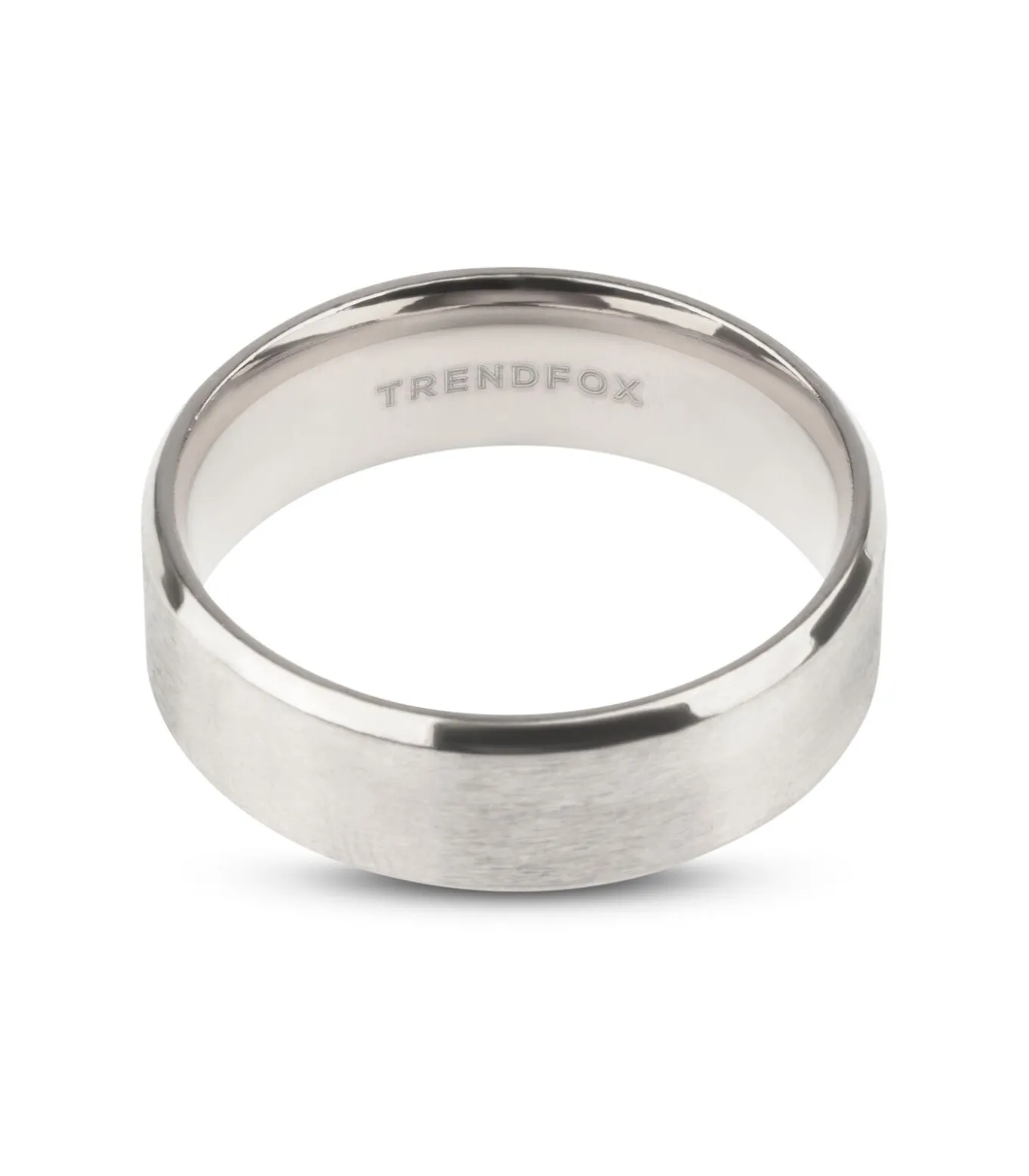 Stalen Heren Ring met Gepolijste Rand - Zilver Kleurig