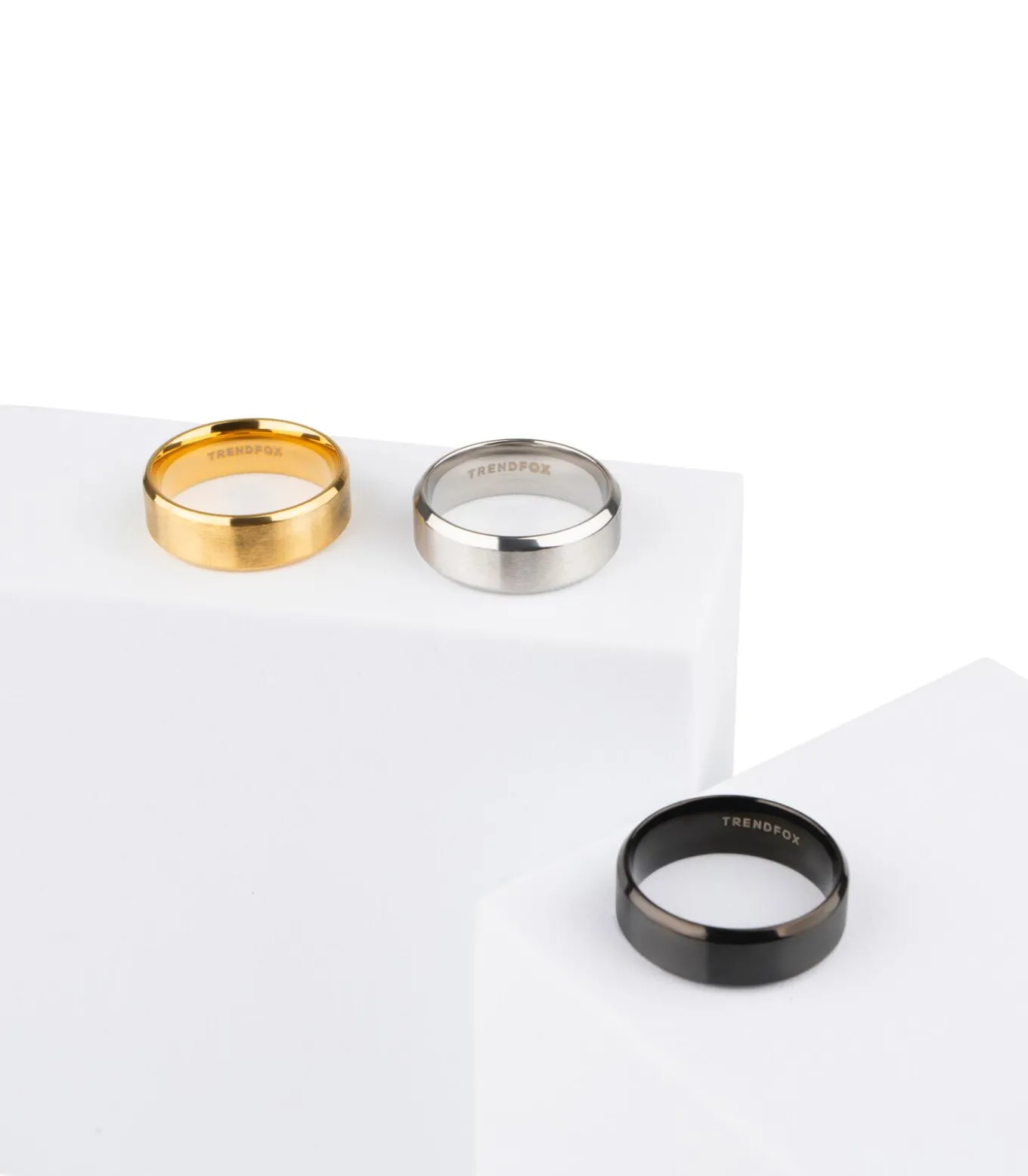 Stalen Heren Ring met Gepolijste Rand - Zilver Kleurig