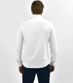 Strijkvrij Overhemd - Japanese Knitted - Wit - Slim Fit