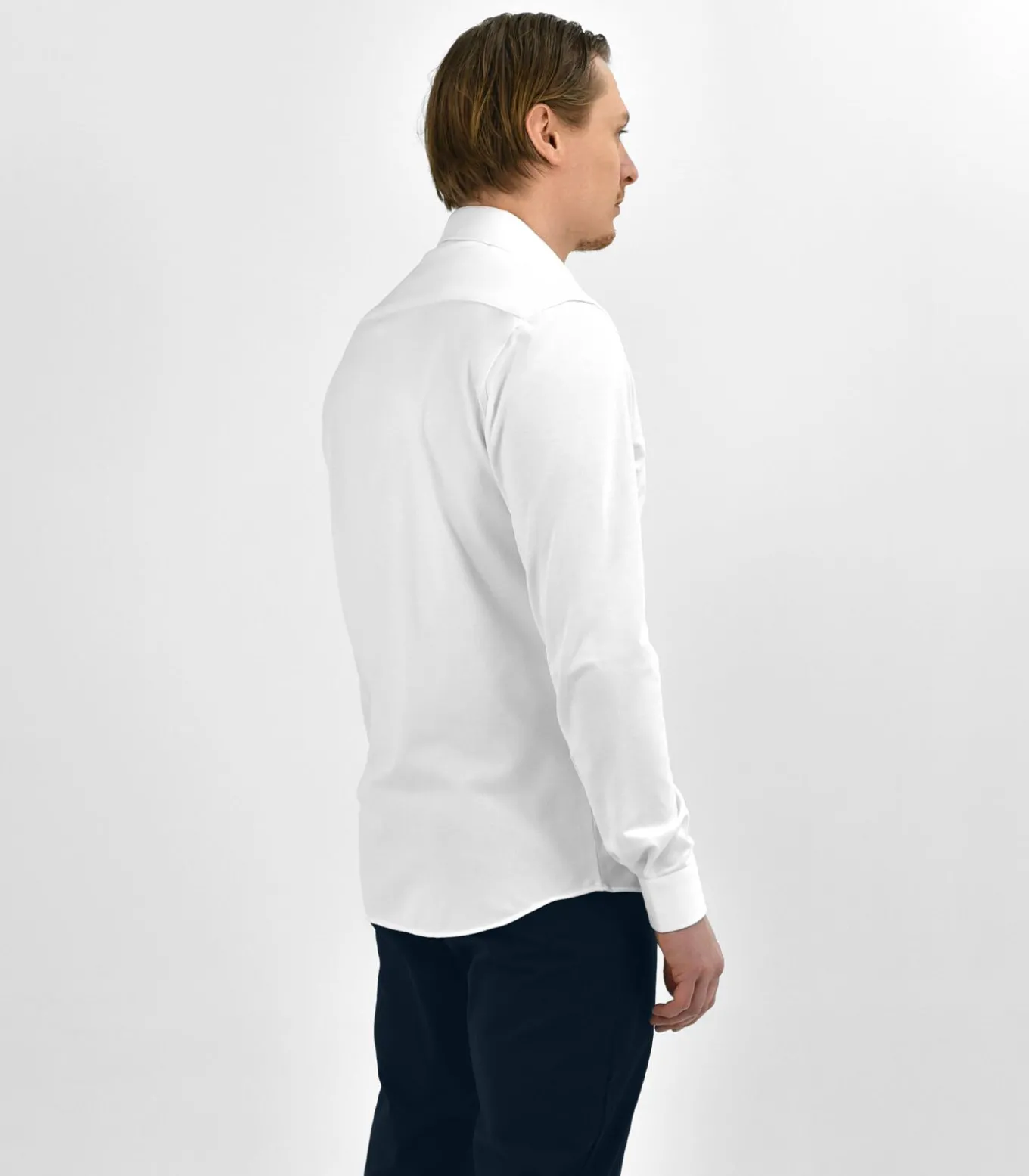 Strijkvrij Overhemd - Japanese Knitted - Wit - Slim Fit