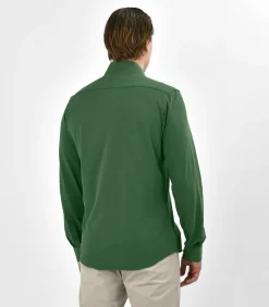 Strijkvrij Overhemd - Japanese Knitted - Groen - Slim Fit