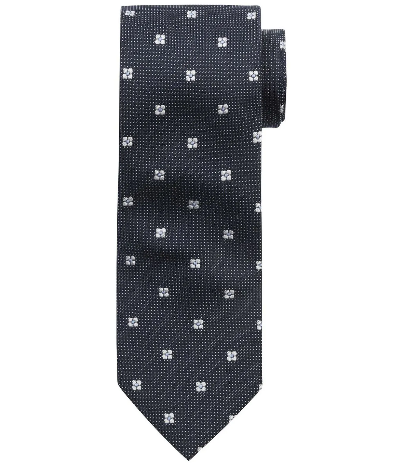 Stropdas Zijde Bloem Navy