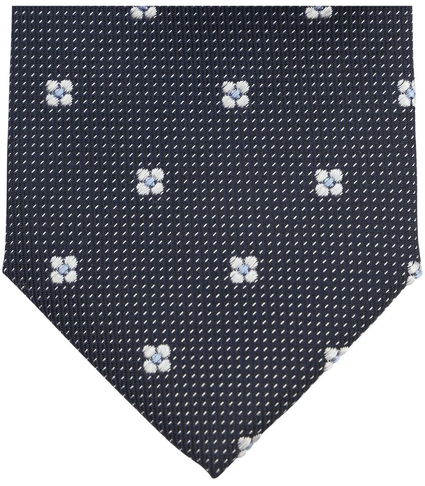 Stropdas Zijde Bloem Navy
