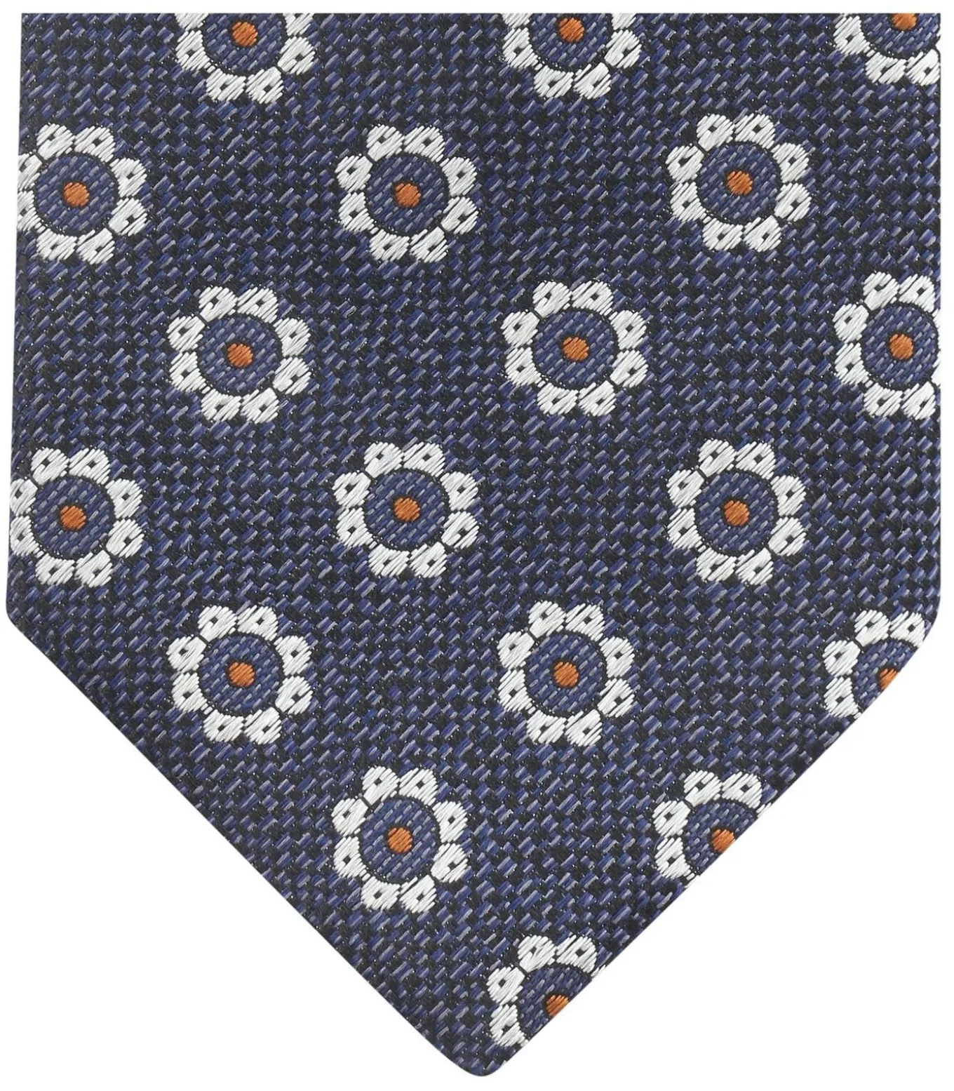 Stropdas Zijde Bloem Navy