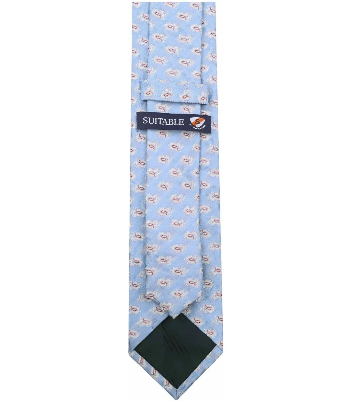 Stropdas Zijde Paisley Licht Blauw