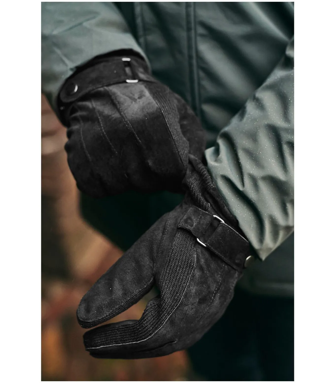 Suede Handschoen Zwart