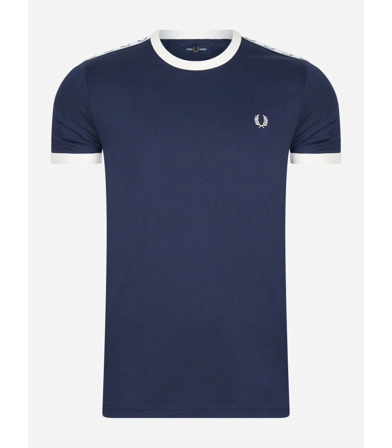 Taped ringer t-shirt - carbon blue