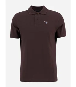 Tartan pique polo shirt - dark oak