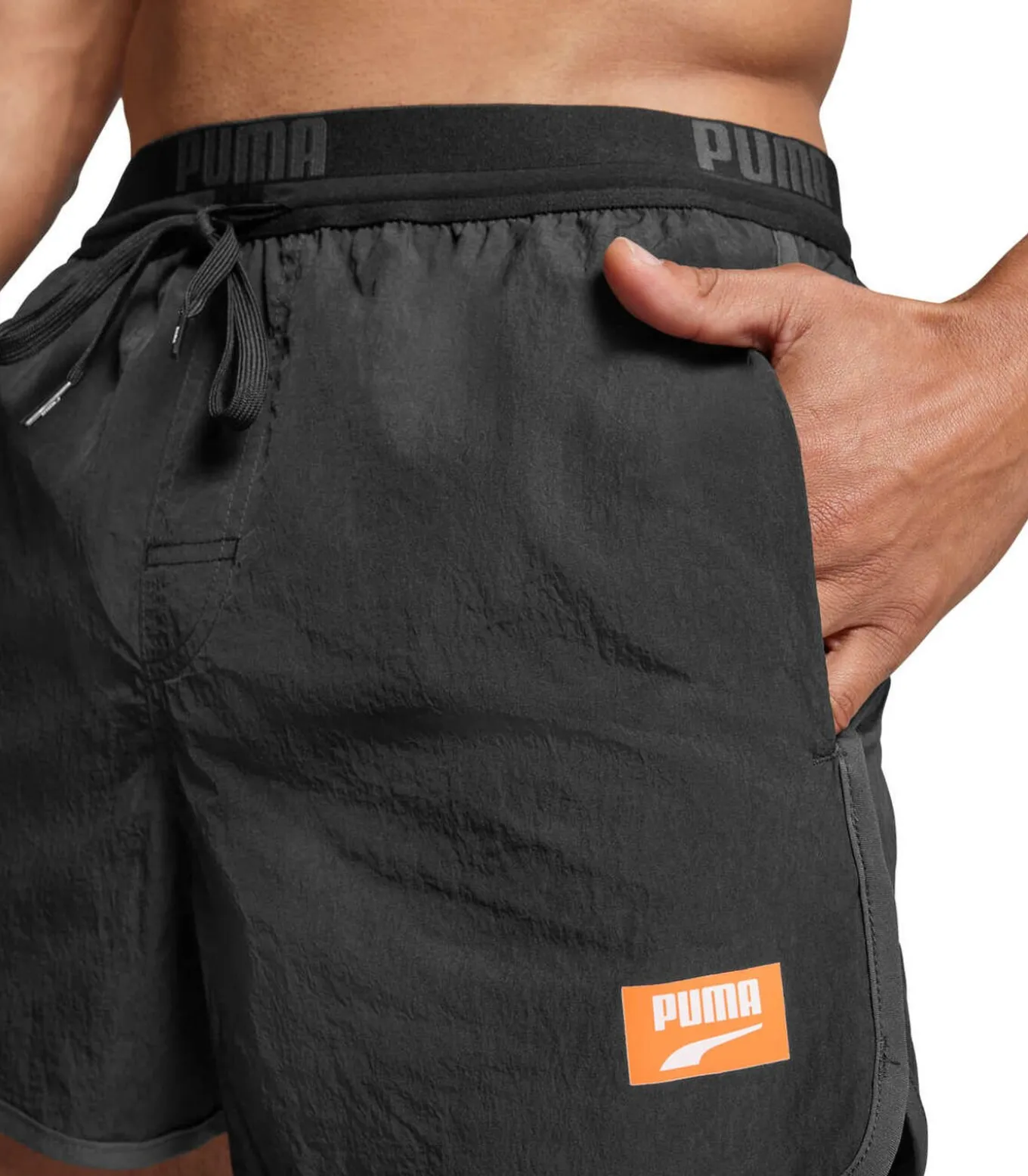 Track Shorts Zwembroek Heren Zwart