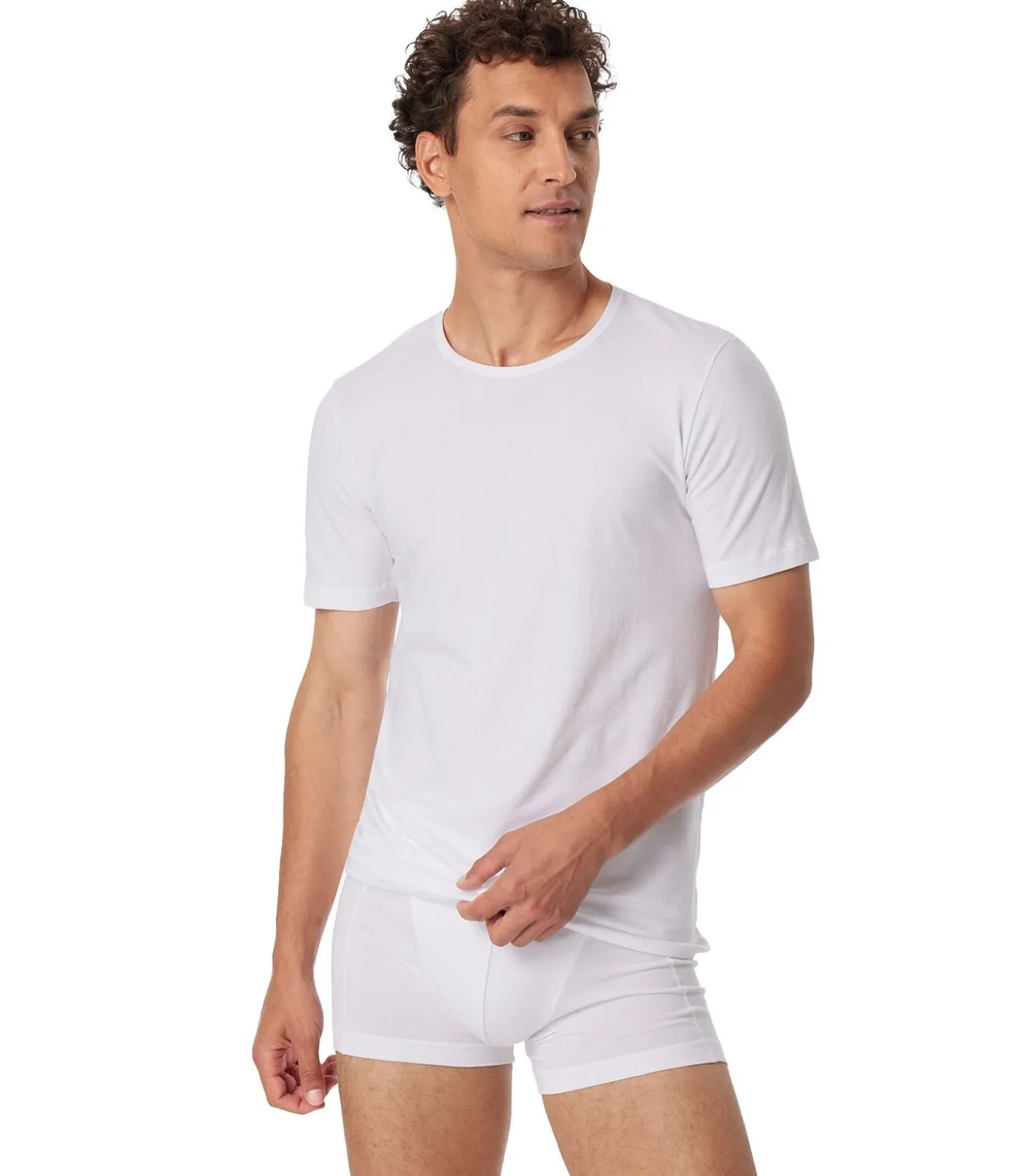 t-shirt ronde hals 2 pack 95/5 organic cotton shirts white
