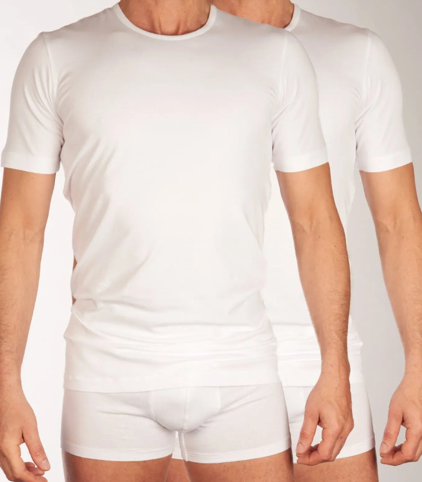 t-shirt ronde hals 2 pack 95/5 organic cotton shirts white