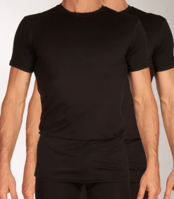 t-shirt ronde hals 2 pack knitted r-neck t-shirt black