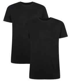 t-shirt ronde hals 2 pack knitted r-neck t-shirt black