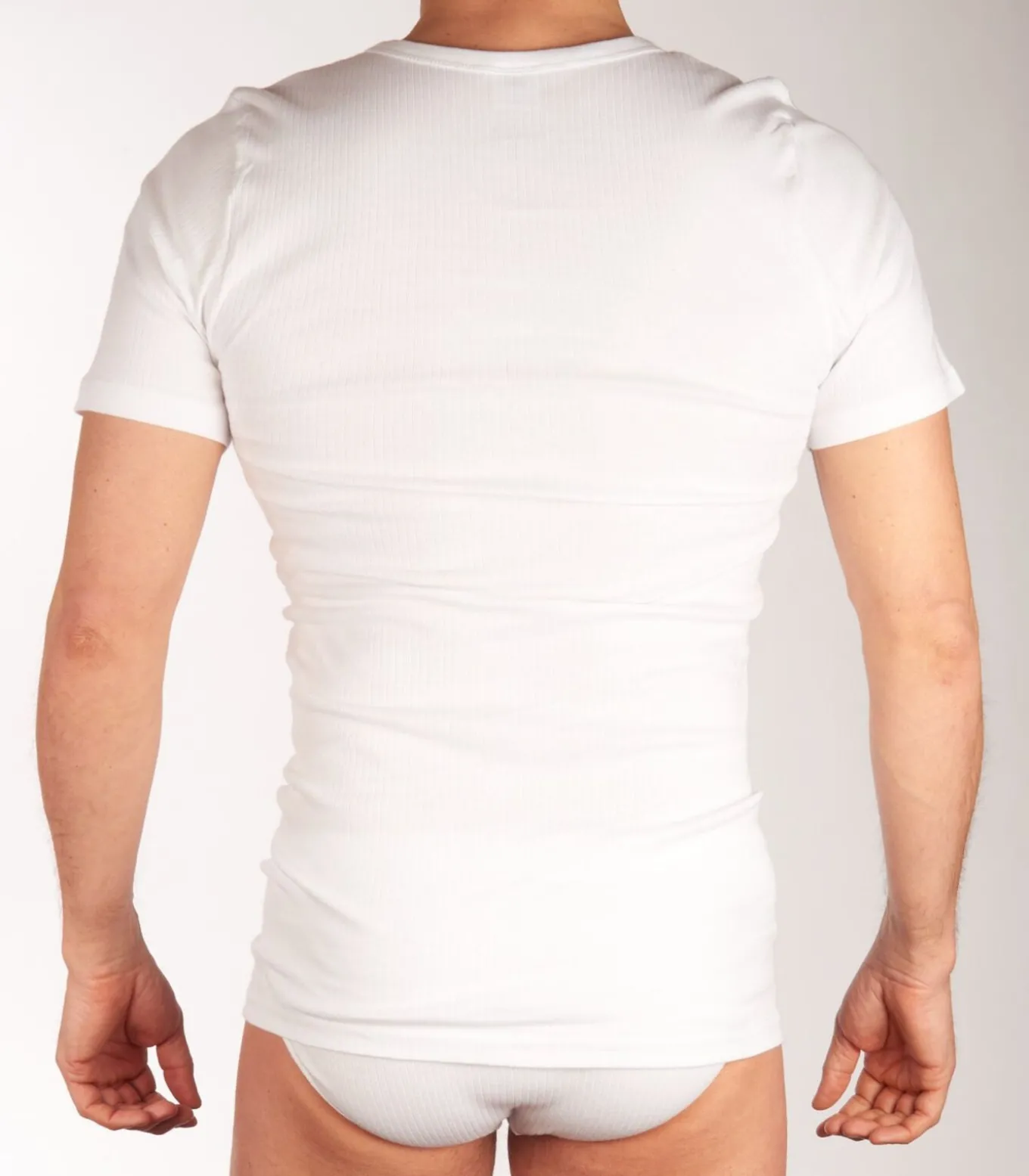 t-shirt ronde hals 2 pack new basic cotton 4-1 rib white