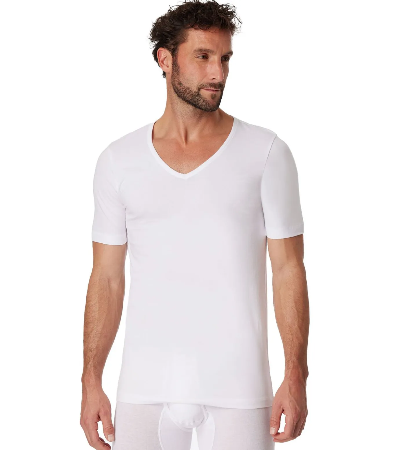 t-shirt v-hals 2 pack 95/5 organic cotton shirts white