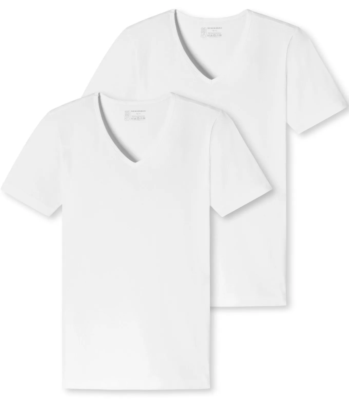 t-shirt v-hals 2 pack 95/5 organic cotton shirts white