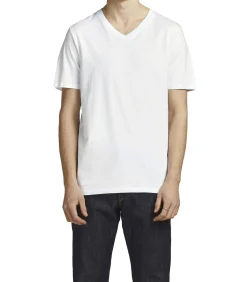 t-shirt v-hals 2 pack jacbasic tee white