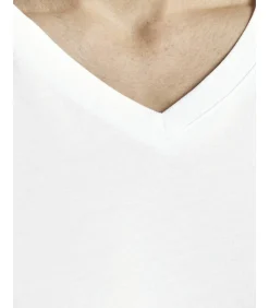 t-shirt v-hals 2 pack jacbasic tee white