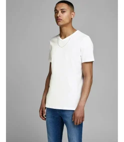 t-shirt v-hals 2 pack jacbasic tee white