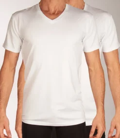 t-shirt v-hals 2 pack knitted v-neck t-shirt optical white