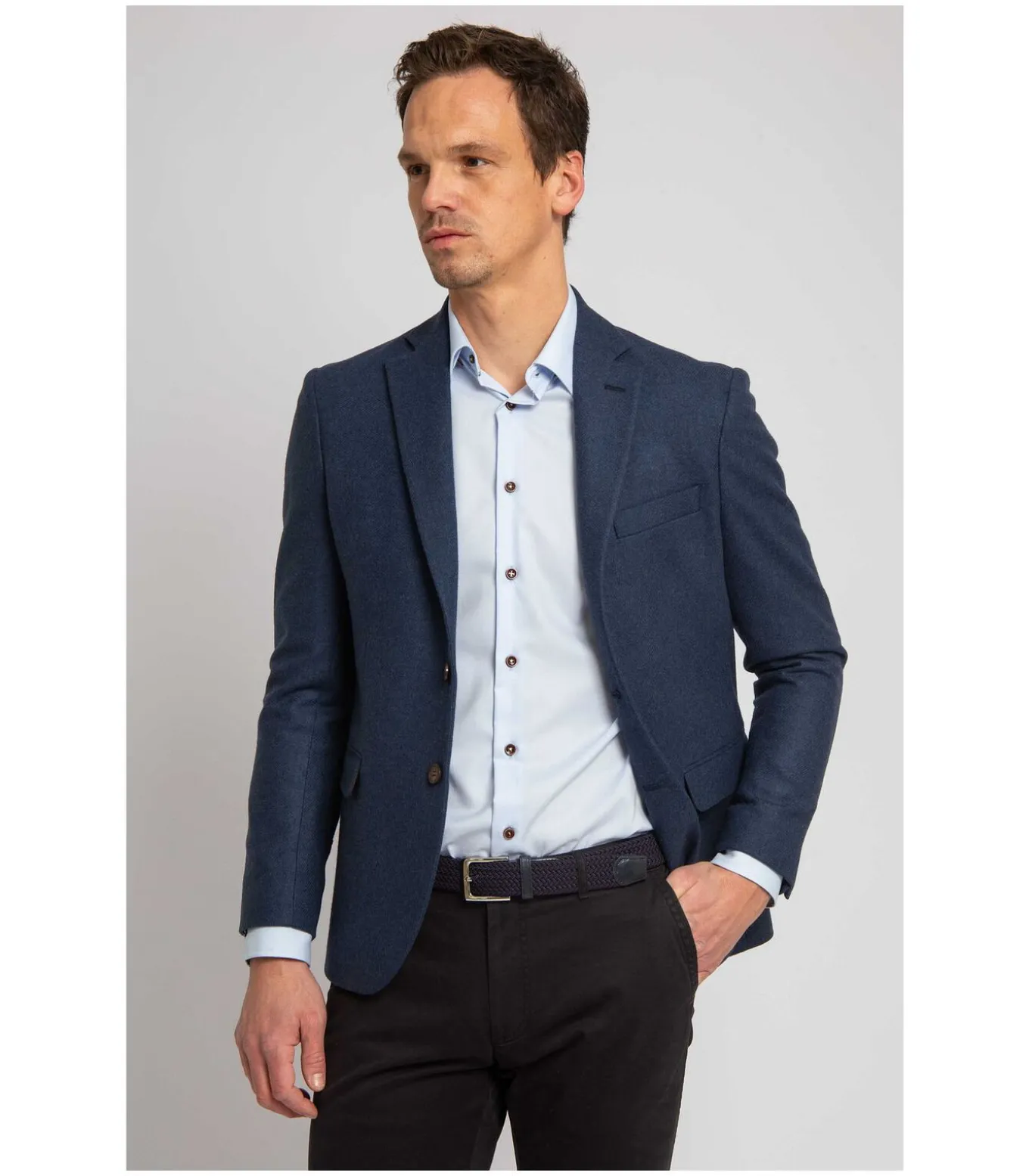 Tweed Colbert Mid Blauw