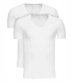 V NECK - T-shirt - Wit