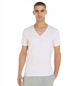V NECK - T-shirt - Wit