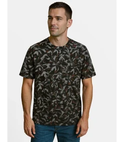 Veelkleurig bloemen-T-shirt voor heren