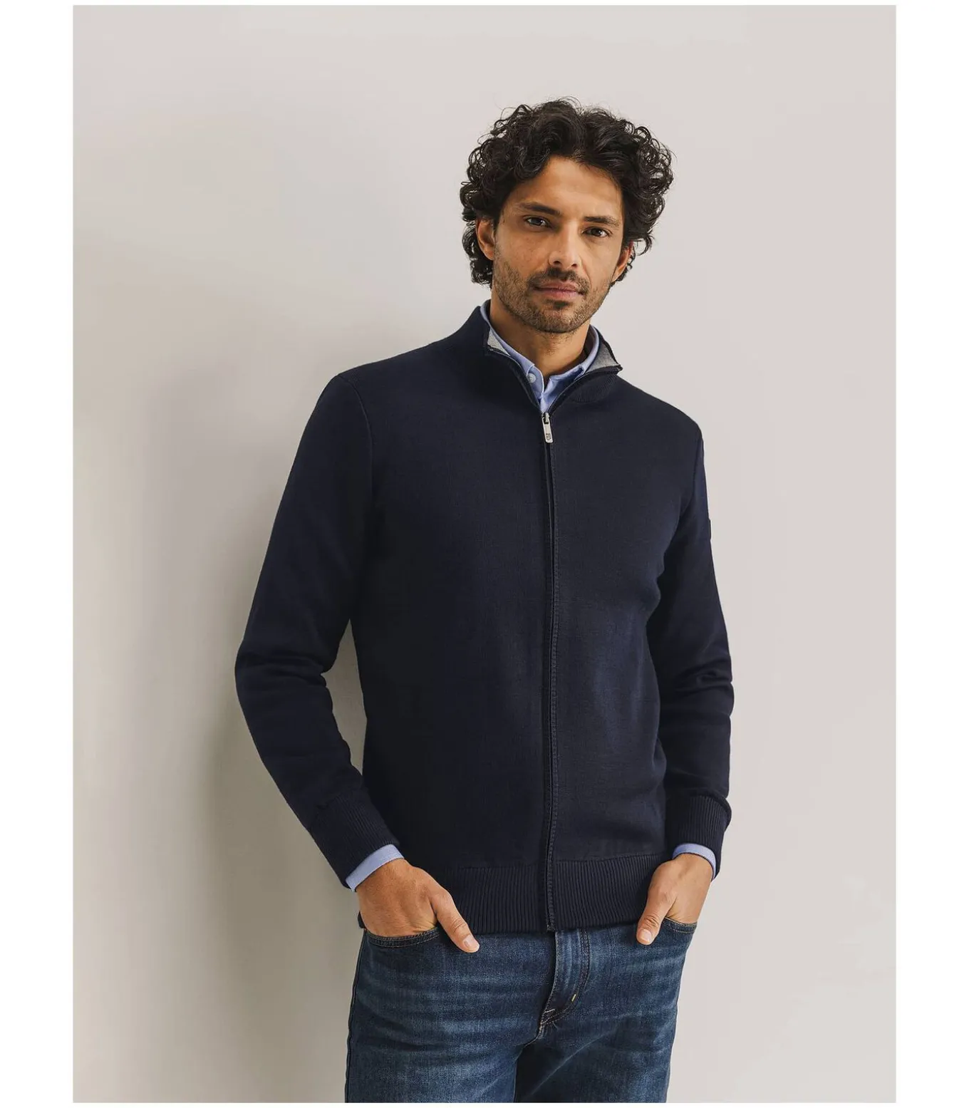 Vest Wol Blend Navy