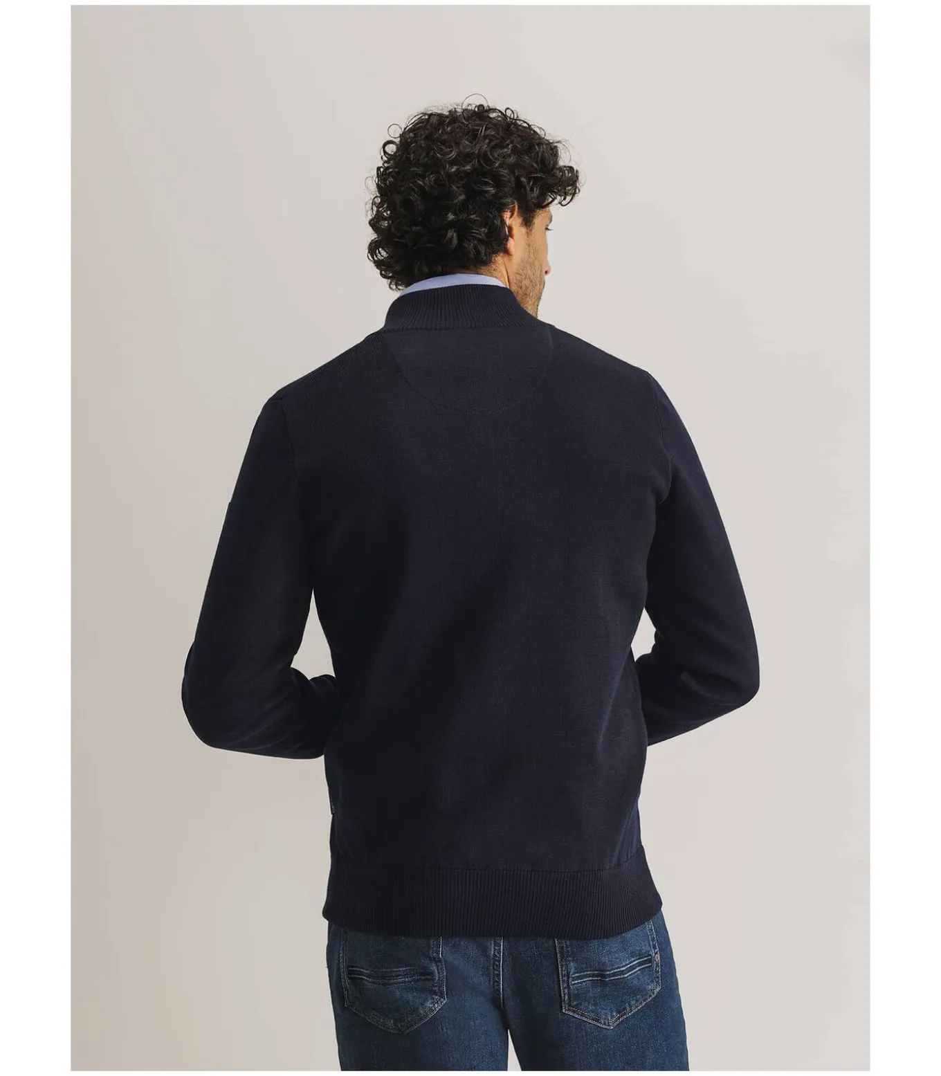Vest Wol Blend Navy