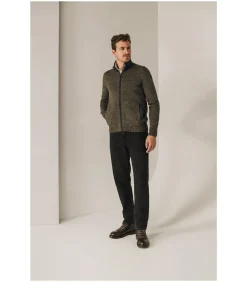 Vest Zip Structuur Bruin