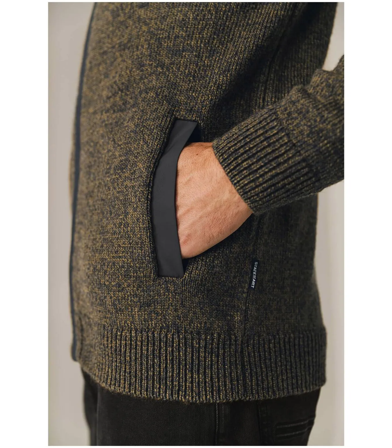 Vest Zip Structuur Bruin