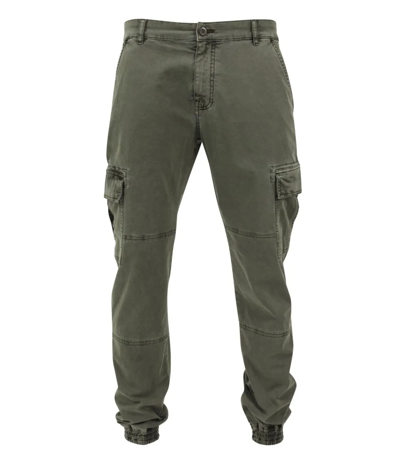 WASHED - Broek - Olijfgroen