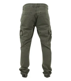 WASHED - Broek - Olijfgroen