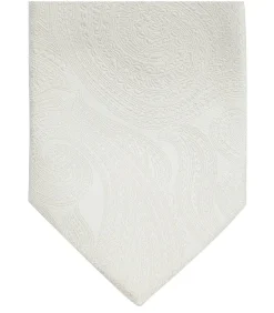 Wedding Stropdas Zijde Paisley Off White