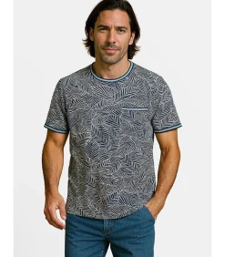 Wit heren t-shirt met plantenprint