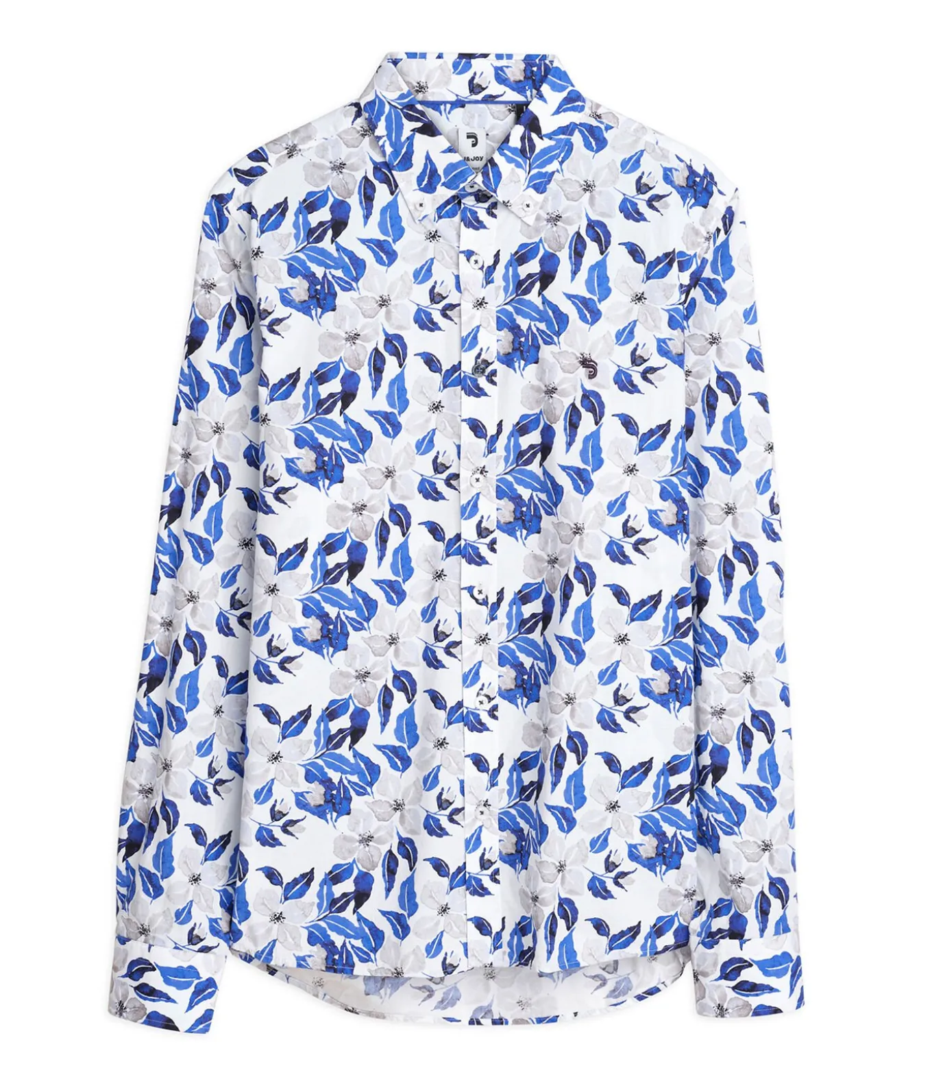 Wit herenoverhemd met bloemen