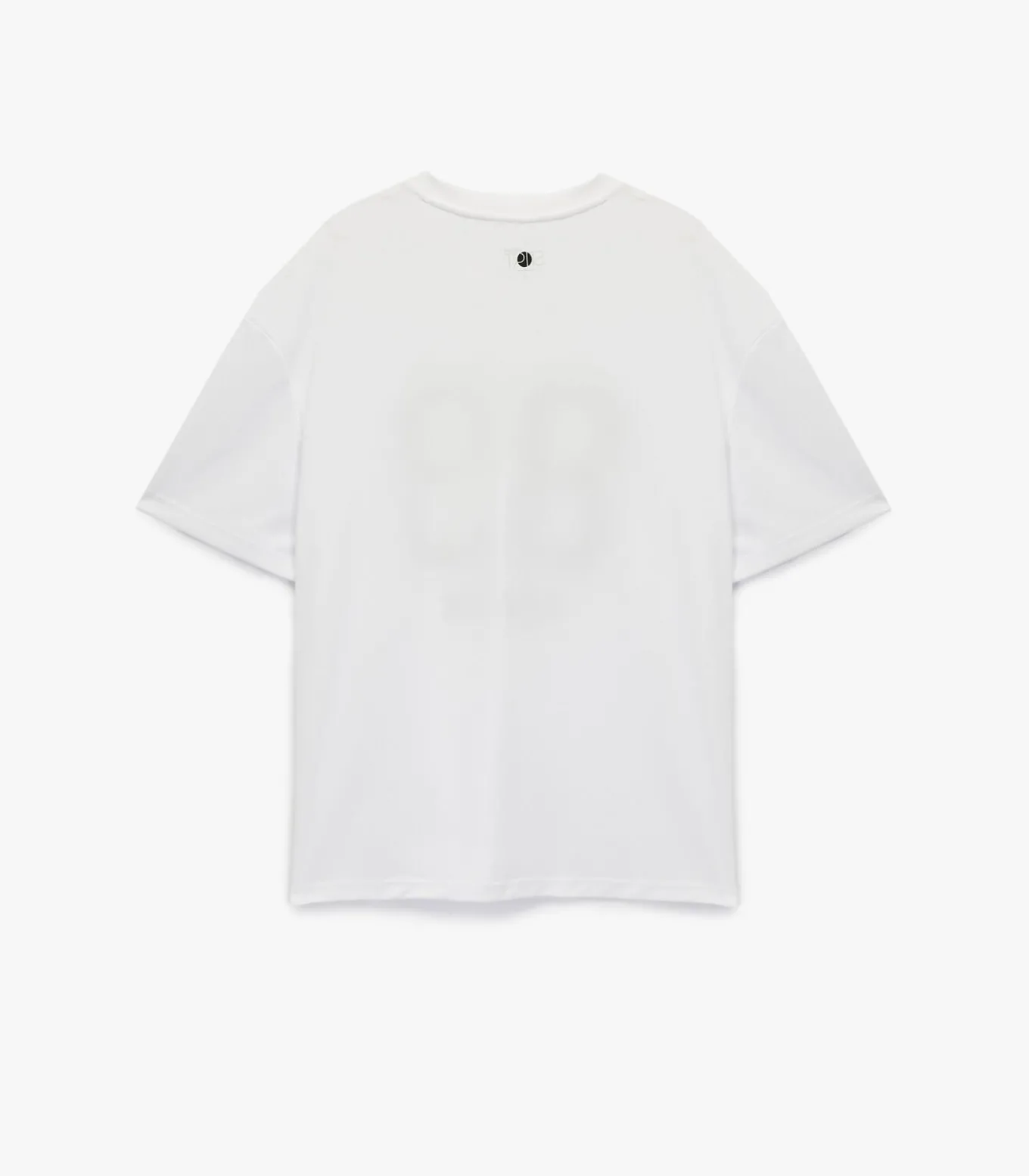 Wit Herenshirt Korte Mouwen V-hals Bedrukt