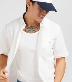 Wit katoenen shirt van korte mouwen