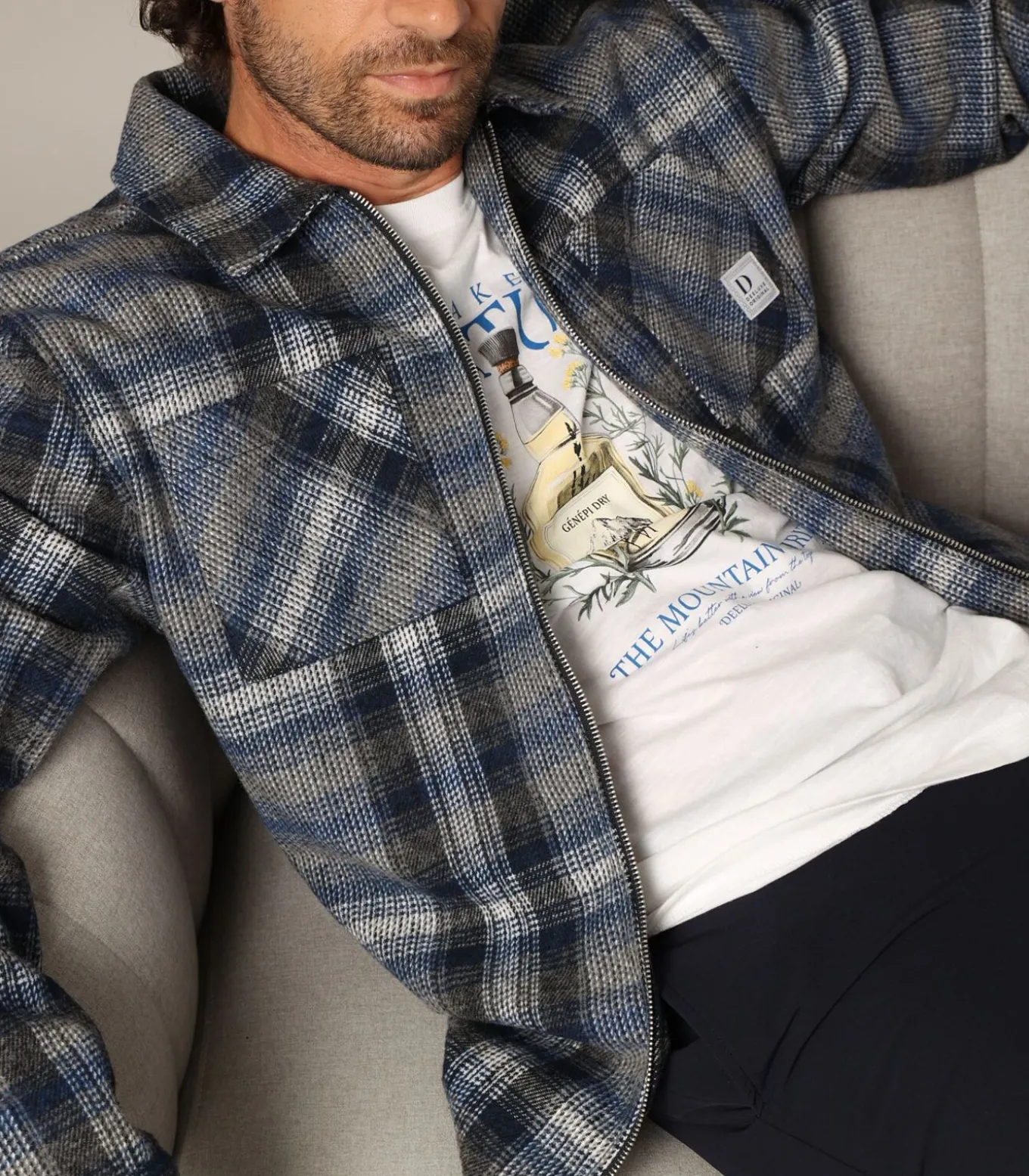 YUKIO - Casual, urban-stijl geruit overshirt met rits