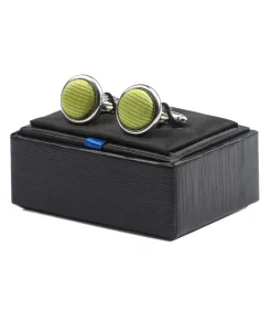 Zijde Manchetknoop Lime Groen F04