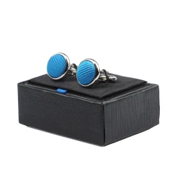 Zijde Manchetknoop Midden Blauw F05