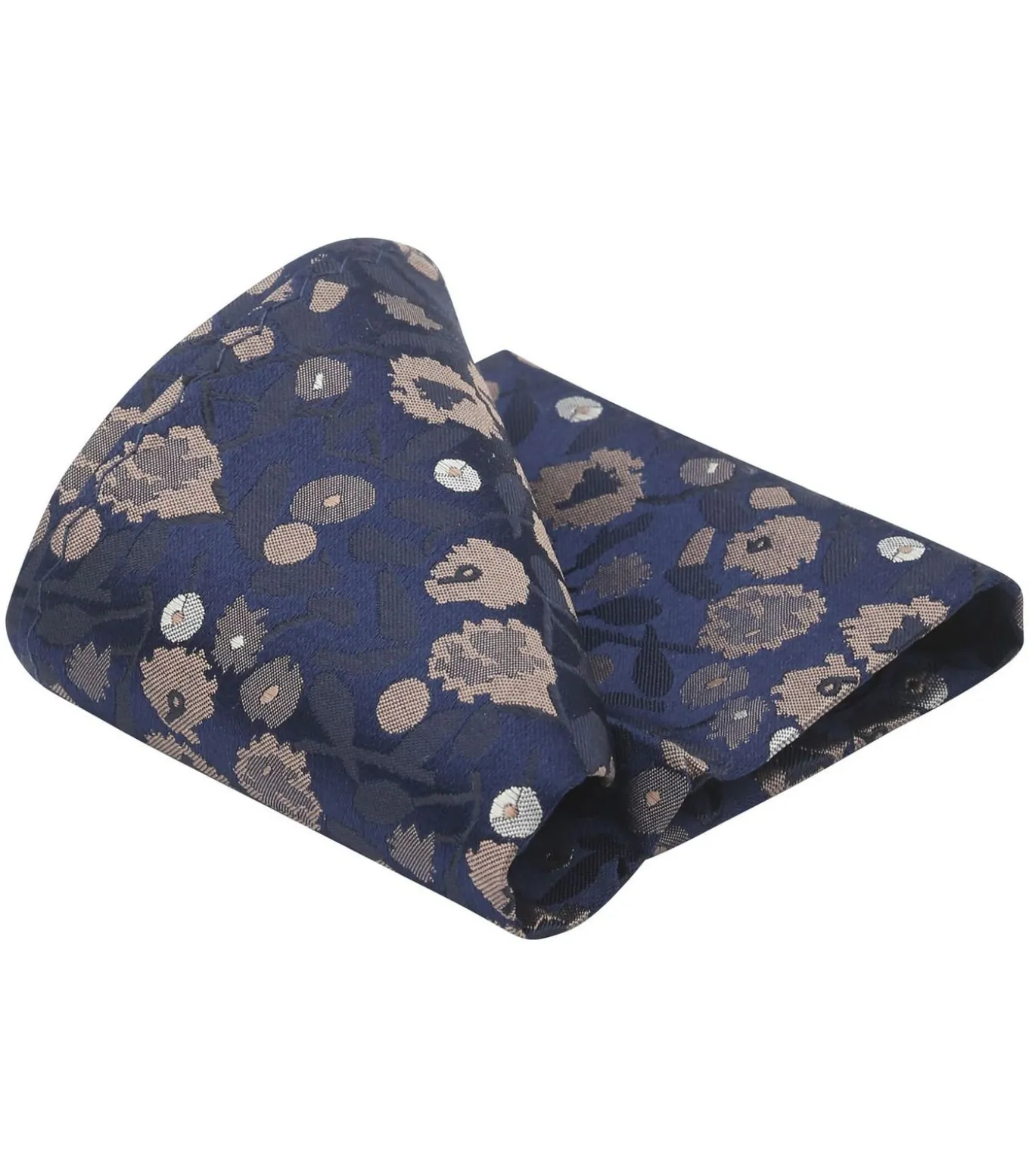 Zijde Pochet Bloem Navy