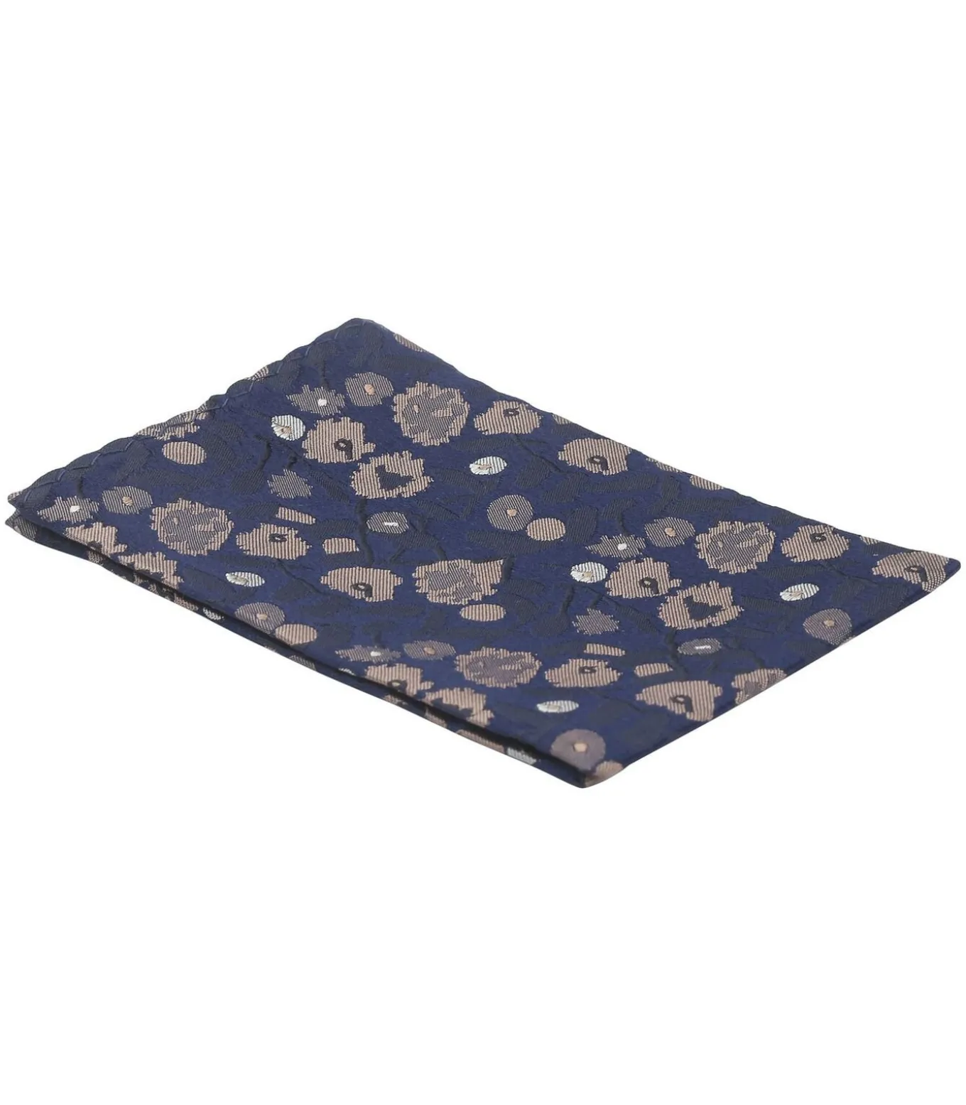 Zijde Pochet Bloem Navy