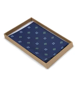 Zijde Pochet Bloem Navy