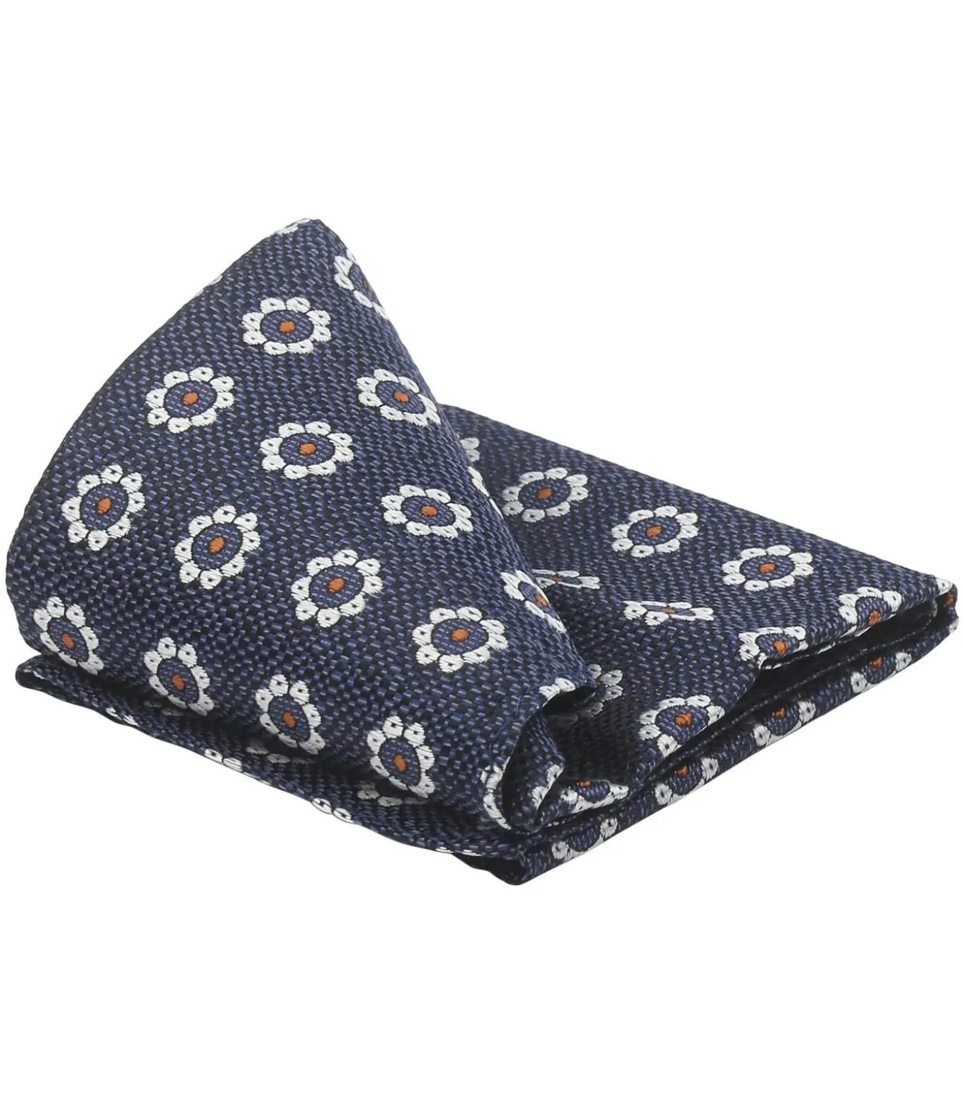 Zijde Pochet Bloem Navy