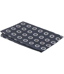 Zijde Pochet Bloem Navy