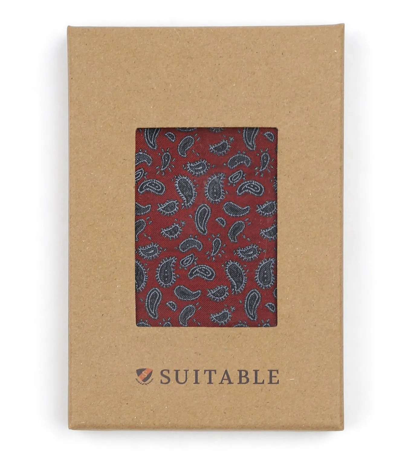 Zijde Pochet Paisley Bordeaux
