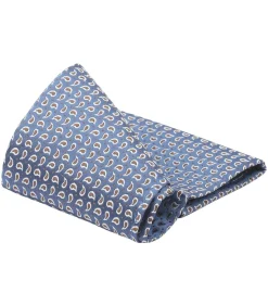 Zijde Pochet Paisley Donkerblauw