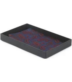 Zijde Pochet Paisley Navy